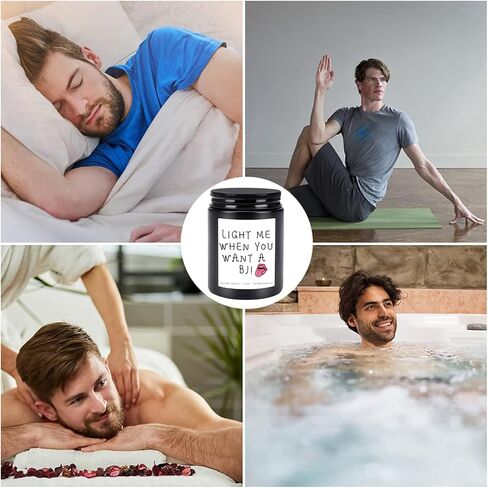 Valentines Day Gifts for Him - Light Me When You Want A BJ Candle, Funny Gifts for Men, Naughty Anniversary Birthday Gifts for Boyfriend Husband Fiance Couples Gift Ideas, Sandalwood Scented Candles in Saudi Arabia