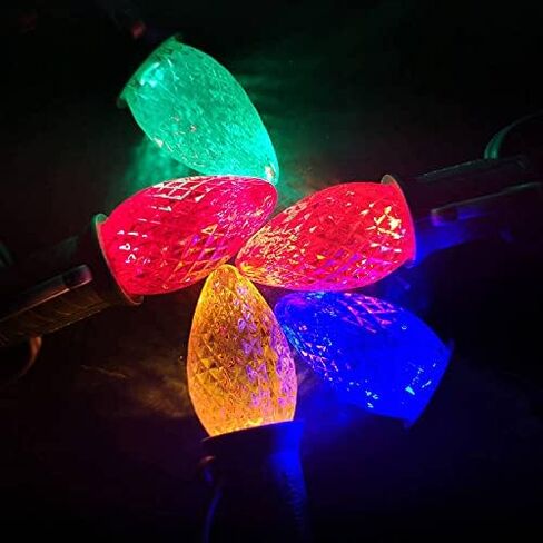 25 مجموعة متينة من مصابيح C7 LED لعيد الميلاد، مصابيح E12 ذات الأوجه لتزيين الهالوين LED لعيد الميلاد للديكور الخارجي (أرجواني) in Saudi Arabia