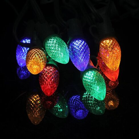 25 مجموعة متينة من مصابيح C7 LED لعيد الميلاد، مصابيح E12 ذات الأوجه لتزيين الهالوين LED لعيد الميلاد للديكور الخارجي (أرجواني) in Saudi Arabia