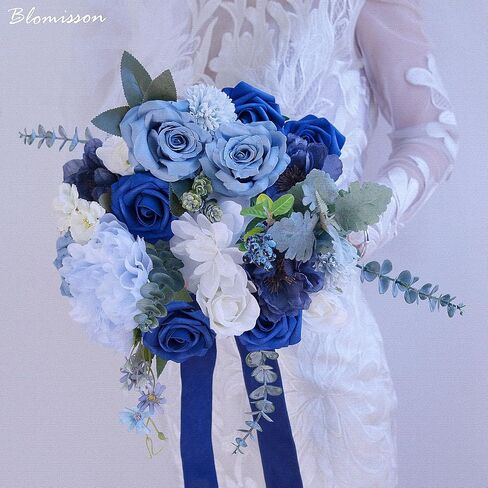 Roses Artificial Flowers Vintage Dusty Blue Silk Bulk for DIY Wedding Bouquets Bridal Shower Decorations Fake Floral Arrangements Faux Flower Centerpieces for Table Home Decor Indoor Outdoor in Saudi Arabia
