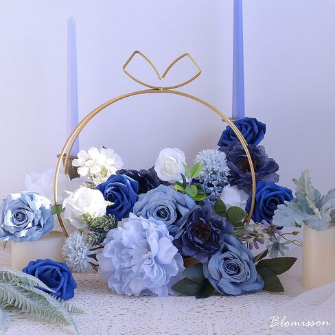 Roses Artificial Flowers Vintage Dusty Blue Silk Bulk for DIY Wedding Bouquets Bridal Shower Decorations Fake Floral Arrangements Faux Flower Centerpieces for Table Home Decor Indoor Outdoor in Saudi Arabia