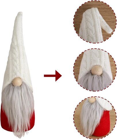 زينة عيد الميلاد القطيفة لعيد الميلاد: 3 قطع من تماثيل عيد الميلاد المصنوعة يدويًا من القطيفة مع قبعات طويلة متعددة الأنماط، هدايا قزم سويدية كلاسيكية وديكورات عيد الميلاد لديكور طاولة المنزل in Kuwait