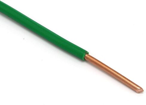THE CIMPLE CO 10 أقدام (3 أمتار) - سلك نحاس صلب معزول THHN/THWN - 14 AWG، السلك مصنوع في الولايات المتحدة الأمريكية، سكني، تجاري، صناعي، مؤرض، كهربائي مُصنف بـ 600 فولت - باللون الأخضر in Kuwait