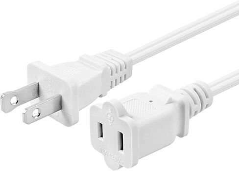 VSEER 2 Prong Extension Cord US AC 2-Prong Male and Female Power Cable SPT2 16AWG 13A/125V, USA Outlet Saver Power Extension Cord Cable for NEMA 5-15P to NEMA 5-15R 3FT in Kuwait