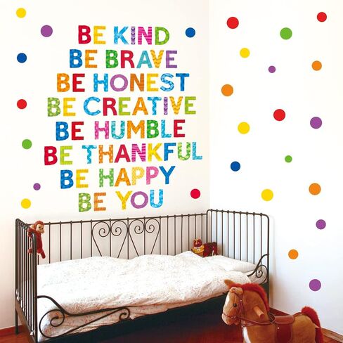 DECOWALL SG-2204 Be Kind ملصقات جدارية للأطفال قابلة للإزالة، لوحات جدارية ملهمة لغرف الأطفال، كلمات مقتبسة، نافذة غرفة المدرسة، حمام غرفة اللعب، ديكورات مكتب الممرضة، تحفيزية in Saudi Arabia
