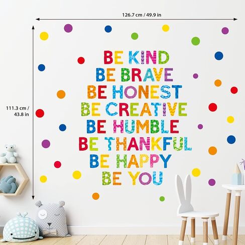 DECOWALL SG-2204 Be Kind ملصقات جدارية للأطفال قابلة للإزالة، لوحات جدارية ملهمة لغرف الأطفال، كلمات مقتبسة، نافذة غرفة المدرسة، حمام غرفة اللعب، ديكورات مكتب الممرضة، تحفيزية in Saudi Arabia