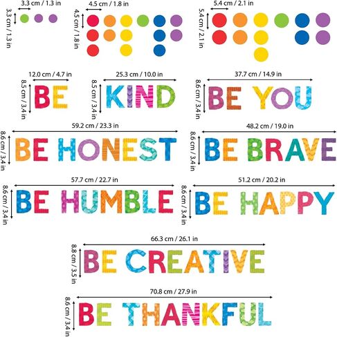 DECOWALL SG-2204 Be Kind ملصقات جدارية للأطفال قابلة للإزالة، لوحات جدارية ملهمة لغرف الأطفال، كلمات مقتبسة، نافذة غرفة المدرسة، حمام غرفة اللعب، ديكورات مكتب الممرضة، تحفيزية in Saudi Arabia