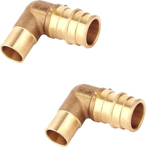 10-Pack GUOFIS PEX A Expansion Brass Fittings,1/2"x1/2" PEX-A Female Sweat Elbow Adapter Only for Pex-a Tubing(ASTM F1960) in Saudi Arabia