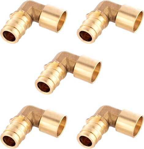10-Pack GUOFIS PEX A Expansion Brass Fittings,1/2"x1/2" PEX-A Female Sweat Elbow Adapter Only for Pex-a Tubing(ASTM F1960) in Saudi Arabia