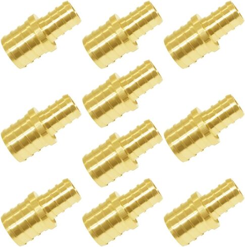 Hooshing 10PCS 1/2 Inch Straight Coupling PEX Fitting Soild Brass Barb Crimp For PEX Pipe Hose Fittings in Saudi Arabia