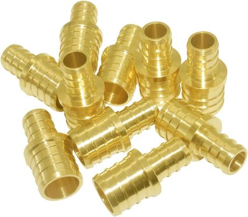 Hooshing 10PCS 1/2 Inch Straight Coupling PEX Fitting Soild Brass Barb Crimp For PEX Pipe Hose Fittings in Saudi Arabia