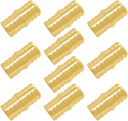 Hooshing 10PCS 1/2 Inch Straight Coupling PEX Fitting Soild Brass Barb Crimp For PEX Pipe Hose Fittings in Saudi Arabia