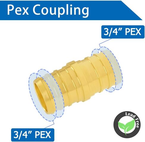 Hooshing 10PCS 1/2 Inch Straight Coupling PEX Fitting Soild Brass Barb Crimp For PEX Pipe Hose Fittings in Saudi Arabia