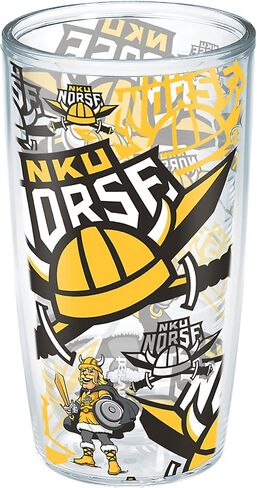 كوب Tervis Northern Kentucky University Norse صنع في الولايات المتحدة الأمريكية، كوب معزول بجدار مزدوج، كوب 16oz، الشعار الأساسي in Saudi Arabia