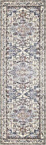 Seesing 2.6'x8' Non Slip Runner Rugs - Runners for hallways, Kitchen,Entryway,Stain Resistant Machine Washable Rugs for Bedroom, Indoor Vintage Area Rugs (Red,2.6'x8') in Saudi Arabia