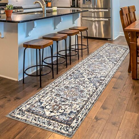 Seesing 2.6'x8' Non Slip Runner Rugs - Runners for hallways, Kitchen,Entryway,Stain Resistant Machine Washable Rugs for Bedroom, Indoor Vintage Area Rugs (Red,2.6'x8') in Saudi Arabia