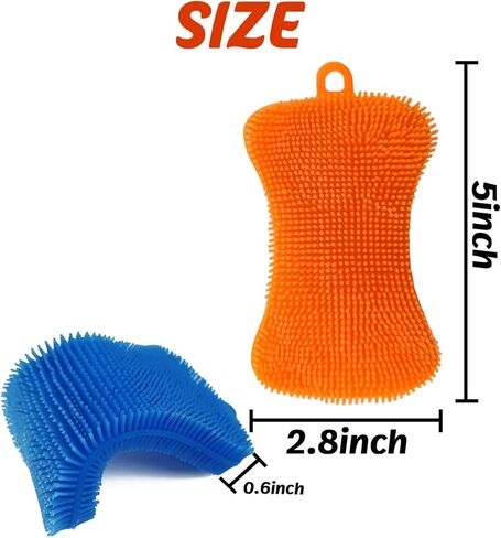 18 قطعة من إسفنجة غسيل الأطباق السيليكون من GXXMEI، إسفنجة تنظيف الأطباق قابلة لإعادة الاستخدام، إسفنجة أطباق سيليكون متعددة الأغراض غير لاصقة للأطباق والفواكه والخضروات (متعددة الألوان) in Kuwait