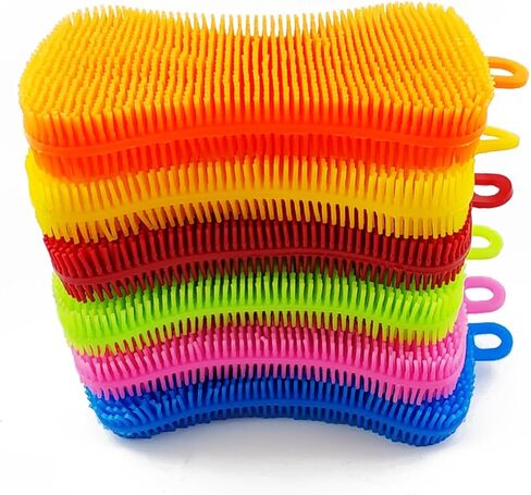 18 قطعة من إسفنجة غسيل الأطباق السيليكون من GXXMEI، إسفنجة تنظيف الأطباق قابلة لإعادة الاستخدام، إسفنجة أطباق سيليكون متعددة الأغراض غير لاصقة للأطباق والفواكه والخضروات (متعددة الألوان) in Kuwait