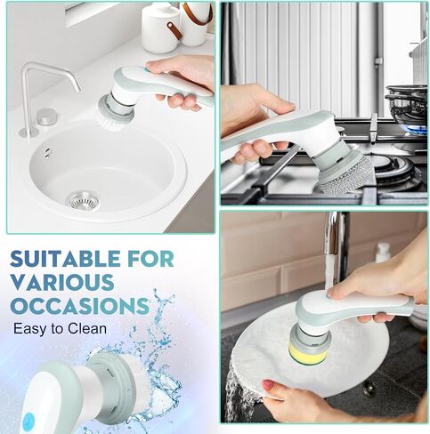 Electric Cleaning Spin Scrubber with 3 Brush Heads - Cordless Rechargeable Power Scrubber for Effortless Household Cleaning in Kuwait
