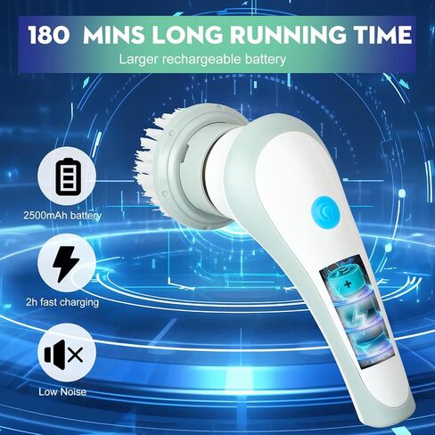 Electric Cleaning Spin Scrubber with 3 Brush Heads - Cordless Rechargeable Power Scrubber for Effortless Household Cleaning in Kuwait