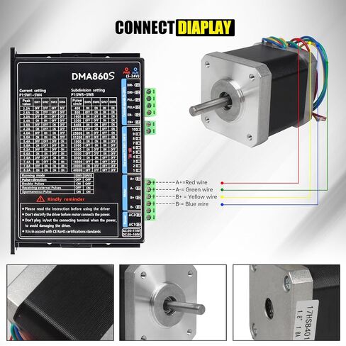 17HS8401 Nema17 Stepper Motor, 48mm 1.8A 1.8degree 78oz-in,2-Phase High Torque Hybrid CNC Stepper Motor,42x42x48mm,4-Lead Wire for 3D Printer,CNC Machine,Robot,CNC Router XYZ Axis in Saudi Arabia