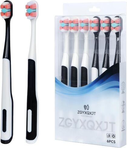 Adult Extra Soft Toothbrush with 10000 Soft Bristles,Excellent Cleaning Effect,Soft Bristle Toothbrush for Sensitive Teeth or Gum Clean Effectively(6 Pack) in Saudi Arabia