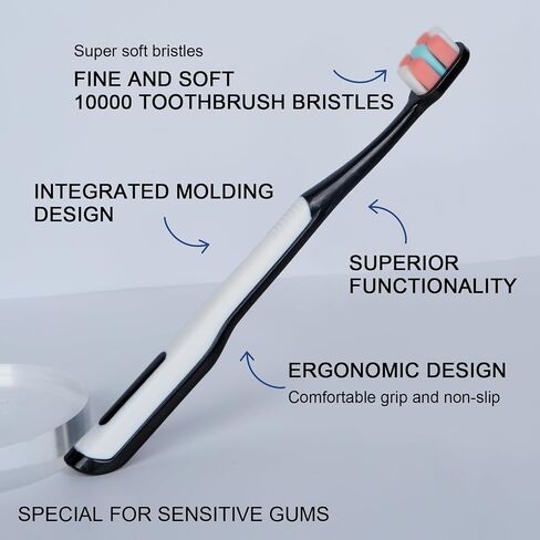 Adult Extra Soft Toothbrush with 10000 Soft Bristles,Excellent Cleaning Effect,Soft Bristle Toothbrush for Sensitive Teeth or Gum Clean Effectively(6 Pack) in Saudi Arabia