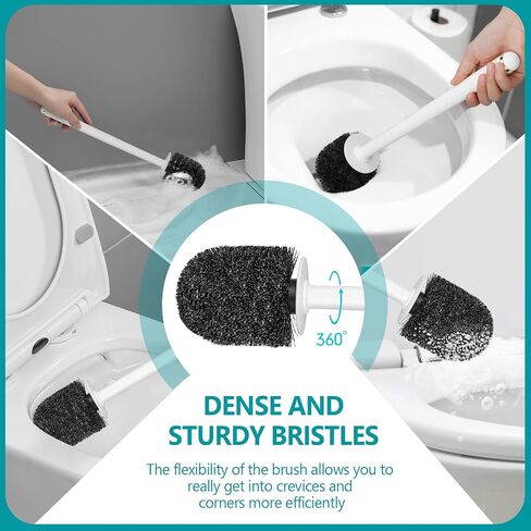 Toilet Brush and Holder Set, Toilet Bowl Brush with Long Handle, Easy to Assemble of Compact Toilet Scrubber, Gold Toilet Brush Set with No Leaks Have Vent, A Stylish Bathroom Accessories. U in Saudi Arabia
