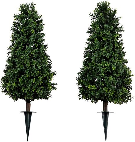 Nearly Natural 2.5ft. UV Resistant Artificial Boxwood Plant with Integrated Ground Stake (Indoor/Outdoor) - Set of 2 in Saudi Arabia