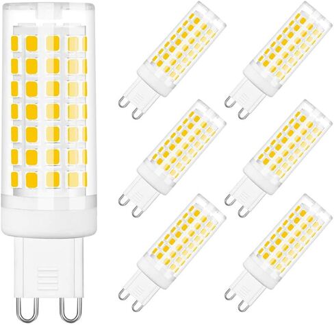 G9 LED Bulb, 6W G9 LED Bulb Dimmable, G9 Halogen Bulb 60 Watt Equivalent, Warm White 3000K G9 Bulb 550 Lumen,12-Pack in Kuwait