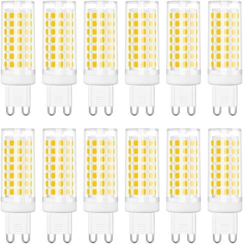 G9 LED Bulb, 6W G9 LED Bulb Dimmable, G9 Halogen Bulb 60 Watt Equivalent, Warm White 3000K G9 Bulb 550 Lumen,12-Pack in Kuwait