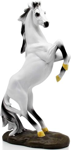 H&W 13.8''H Standing Horse Resin Statue, Horse Art Figurine Decorative Home & Office Decor Ornaments for Desk Bookshelf Wine Cabinet to Attract Luck and Wealth (Golden) in Saudi Arabia