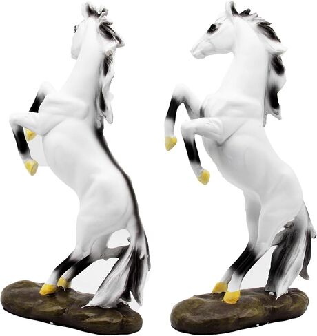 H&W 13.8''H Standing Horse Resin Statue, Horse Art Figurine Decorative Home & Office Decor Ornaments for Desk Bookshelf Wine Cabinet to Attract Luck and Wealth (Golden) in Saudi Arabia