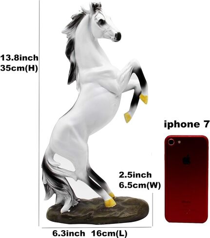 H&W 13.8''H Standing Horse Resin Statue, Horse Art Figurine Decorative Home & Office Decor Ornaments for Desk Bookshelf Wine Cabinet to Attract Luck and Wealth (Golden) in Saudi Arabia