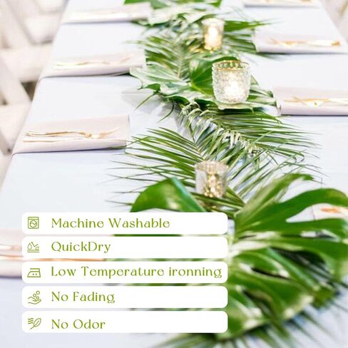 White Tablecloth 60 x 102 Inch - 6 Pack Rectangular Tablecloth, Washable Tablecloth, Rectangular Tablecloth for 6-Foot Table, Wedding, Party, Banquet in Saudi Arabia