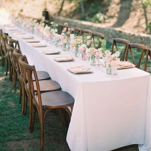 White Tablecloth 60 x 102 Inch - 6 Pack Rectangular Tablecloth, Washable Tablecloth, Rectangular Tablecloth for 6-Foot Table, Wedding, Party, Banquet in Saudi Arabia