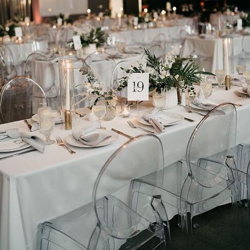 White Tablecloth 60 x 102 Inch - 6 Pack Rectangular Tablecloth, Washable Tablecloth, Rectangular Tablecloth for 6-Foot Table, Wedding, Party, Banquet in Saudi Arabia