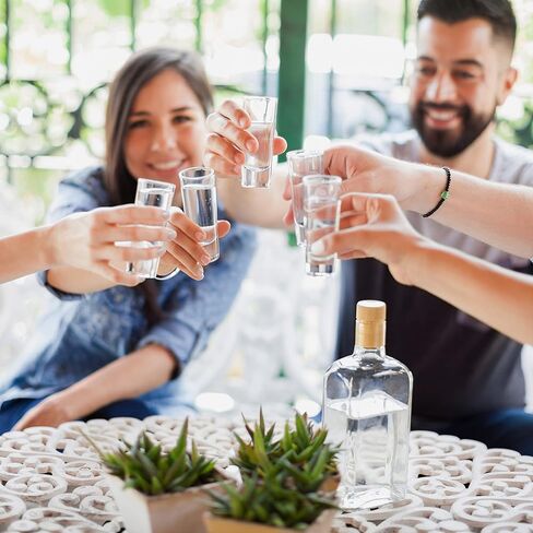 Oggi Tall Shot Glasses w/Heavy Base, Set 6 - Real Glass Shot Glass Set, Cool & Classic Design Ideal Groomsmen Gifts, Tequila Shot Glasses, Bachelor Party Favors for Men - 2oz / 59ml in Kuwait