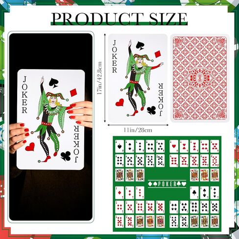 Cholemy Jumbo Playing Cards 11 x 17 Inches Giant Deck of Cards Large Print Playing Cards Oversized Full Deck Cards for Kids Adults Game, Party Decorations in Saudi Arabia