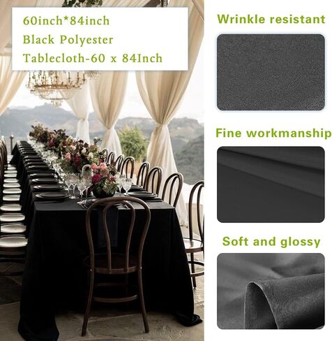 White Tablecloth 60 x 102 Inch - 6 Pack Rectangular Tablecloth, Washable Tablecloth, Rectangular Tablecloth for 6-Foot Table, Wedding, Party, Banquet in Saudi Arabia