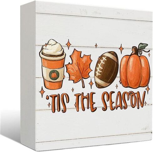 Pumpkin Decor Wooden Signs - Tis the Season Wooden Signs, Rustic Fall Decorations for Home, Fall Decorations Indoor, Fall Room Decor in Saudi Arabia