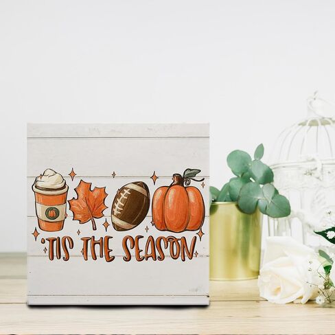 Pumpkin Decor Wooden Signs - Tis the Season Wooden Signs, Rustic Fall Decorations for Home, Fall Decorations Indoor, Fall Room Decor in Saudi Arabia