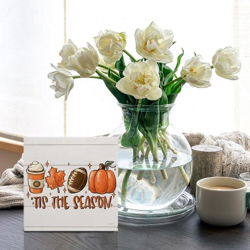 Pumpkin Decor Wooden Signs - Tis the Season Wooden Signs, Rustic Fall Decorations for Home, Fall Decorations Indoor, Fall Room Decor in Saudi Arabia