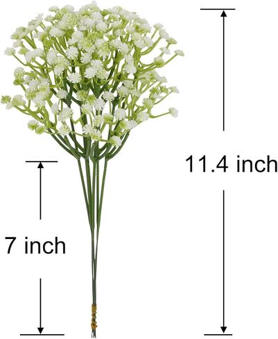 ABAJI Artificial Flower 12PCS Plastic Babys Breath Table Decoration Wedding Deco Indoor Outdoor in Saudi Arabia