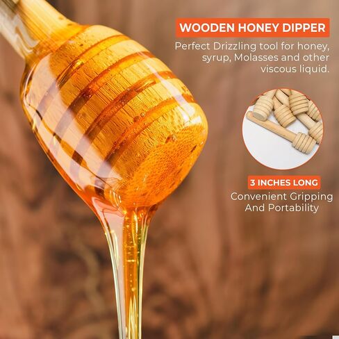 40 Pcs Honey Dipper Sticks - Wooden Honey Dipper- 3 Inch Mini Wooden Honeycomb Sticks, Honey Stirrer Stick For Honey Jar Dispense Drizzle Honey and Wedding Party Favors Gift in Saudi Arabia