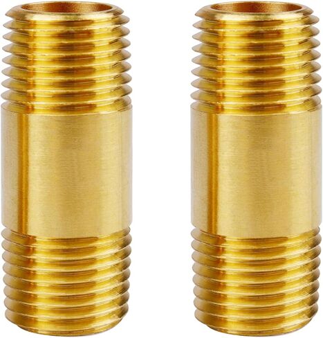 تركيبات أنابيب الحلمة النحاسية 1/4 بوصة، موصل مستقيم موسع خيط ذكر 1/4 بوصة NPT x 1/4 بوصة NPT، طول 1-1/2 بوصة 1000 رطل لكل بوصة مربعة (عبوتان) in Kuwait