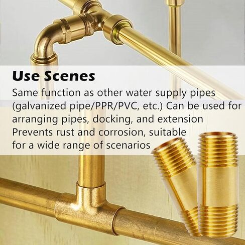 تركيبات أنابيب الحلمة النحاسية 1/4 بوصة، موصل مستقيم موسع خيط ذكر 1/4 بوصة NPT x 1/4 بوصة NPT، طول 1-1/2 بوصة 1000 رطل لكل بوصة مربعة (عبوتان) in Kuwait