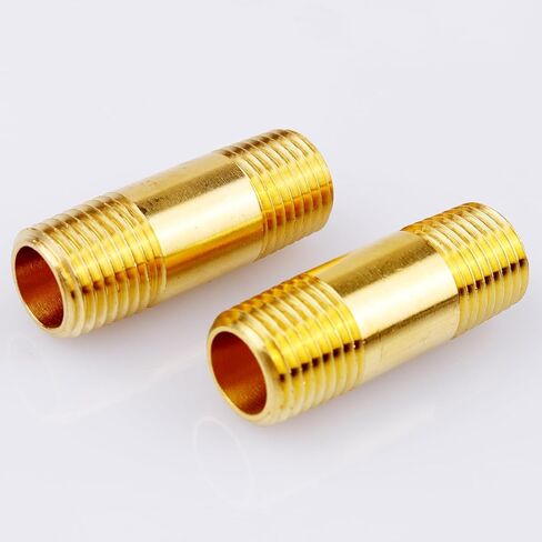 تركيبات أنابيب الحلمة النحاسية 1/4 بوصة، موصل مستقيم موسع خيط ذكر 1/4 بوصة NPT x 1/4 بوصة NPT، طول 1-1/2 بوصة 1000 رطل لكل بوصة مربعة (عبوتان) in Kuwait