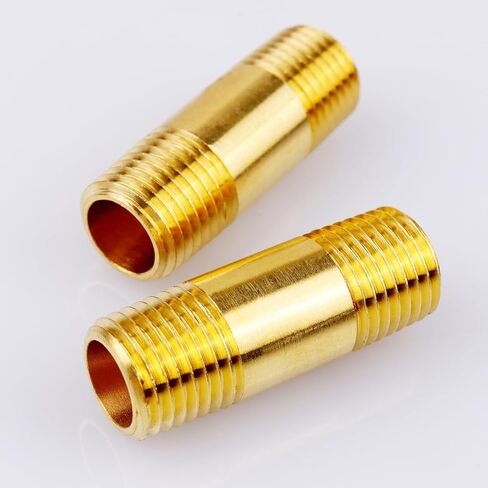 تركيبات أنابيب الحلمة النحاسية 1/4 بوصة، موصل مستقيم موسع خيط ذكر 1/4 بوصة NPT x 1/4 بوصة NPT، طول 1-1/2 بوصة 1000 رطل لكل بوصة مربعة (عبوتان) in Kuwait