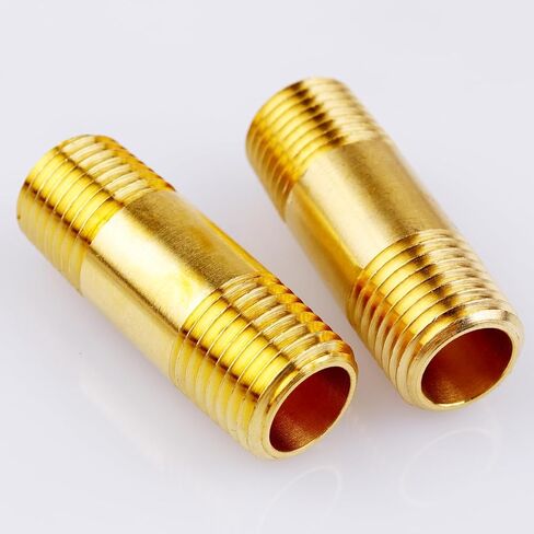 تركيبات أنابيب الحلمة النحاسية 1/4 بوصة، موصل مستقيم موسع خيط ذكر 1/4 بوصة NPT x 1/4 بوصة NPT، طول 1-1/2 بوصة 1000 رطل لكل بوصة مربعة (عبوتان) in Kuwait